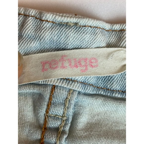 Refuge Womens Cut Off Shorts Frayed Button Up Stretch Mid Rise Blue Size 4 - Picture 7 of 9